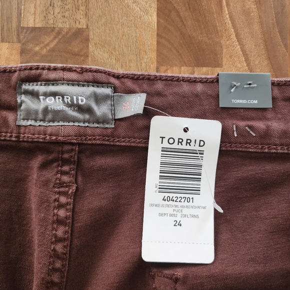 Torrid‎ Crop Wide Leg Stretch Twill Hugh Rise Pant Size Plus 24 NWT - Picture 11 of 12